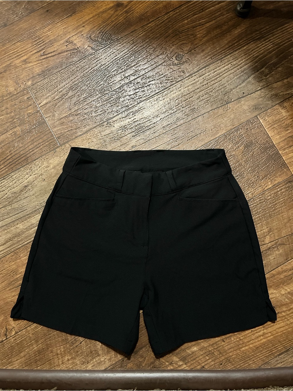 Adidas Women's Solid Black Golf Shorts with side split hem; Size US 4